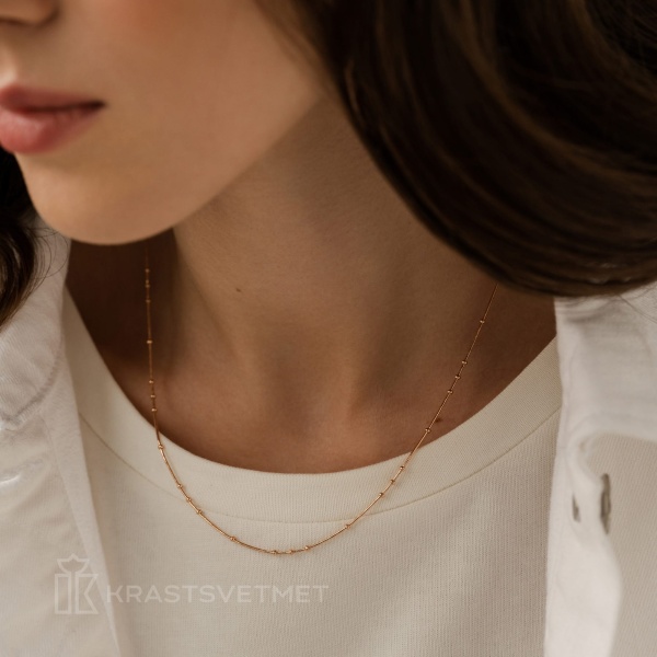 Цепь из красного золота 585, плетение «Снейк»